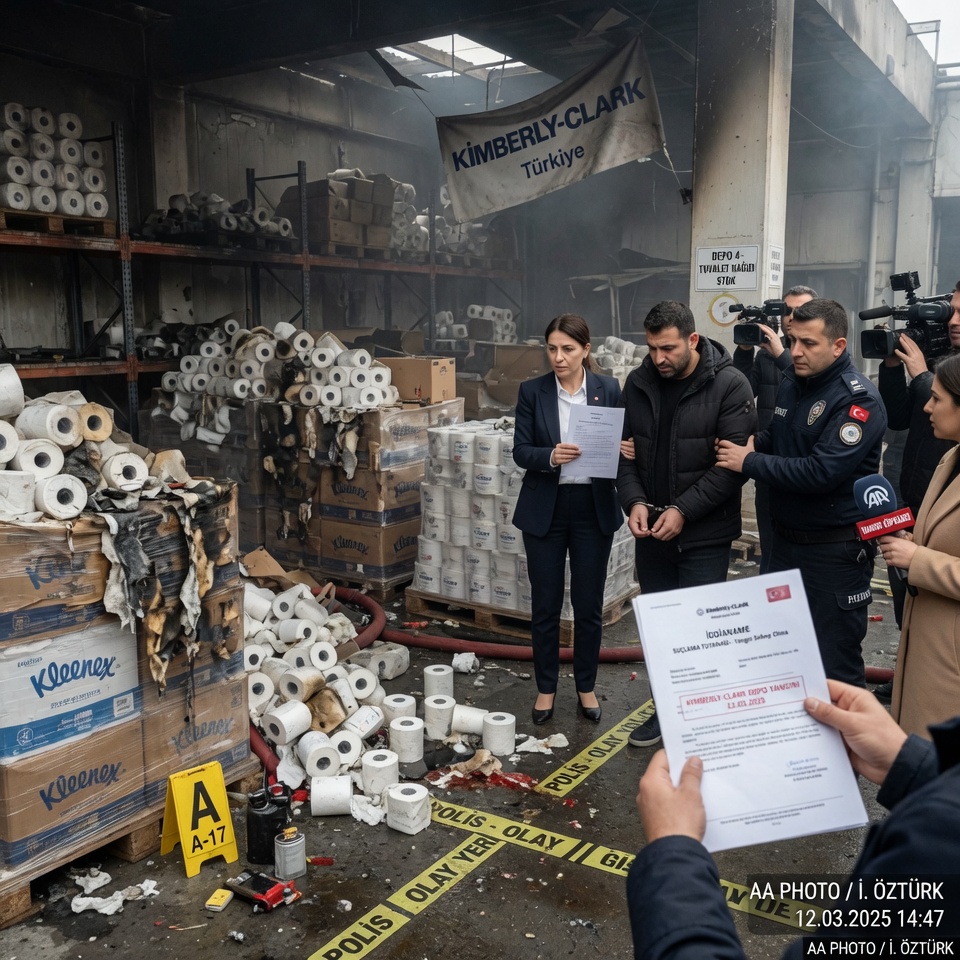 Kimberly-Clark tuvalet kağıdı deposunda çıkan yangın sonrası şüpheliye suçlama